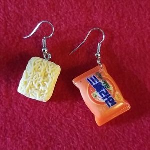 Cute Ramen Noodle Earrings Unworn Kawaii